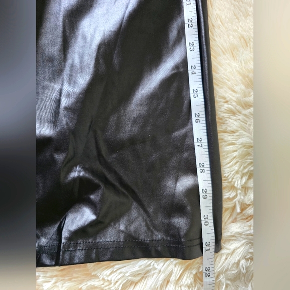 Black Faux Leather Strapless Cargo Jumpsuit size M - Picture 12 of 16